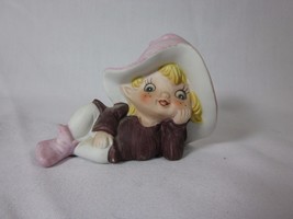 Vintage HOMCO Pixie Elf Fairy Figurine 5213 Purple - $6.33