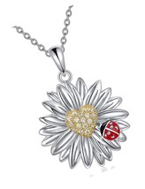Flower Necklace/Earrings Gifts for Women Sterling - £91.37 GBP