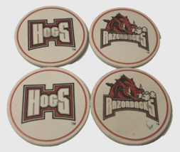 Arkansas Razorbacks Coaster NCAA Set of 4 Absorbent Ceramic Cork Round H... - £8.20 GBP