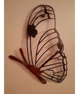 Metal Black/Copper Side Butterfly Wall Art Home Deco Mural Wall Hanging ... - £74.22 GBP