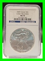 Early Releases 2009 $1 American Silver Eagle NGC MS70 - $197.99