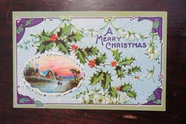 Antique Christmas Postcard - Winter Snow Scene Window - £7.98 GBP