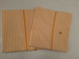 Pair of Ikea Nyponros Yellow &amp; White Stripe Button Closure King Pillow Shams - £26.07 GBP