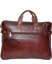 100% Real Leather Genuine Handmade Laptop Messenger Bag with Sling Belt - £101.53 GBP