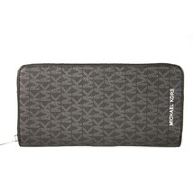 Michael Kors - Cooper Black Logo Canvas Zip Around Smartphone Wallet , New - $147.51