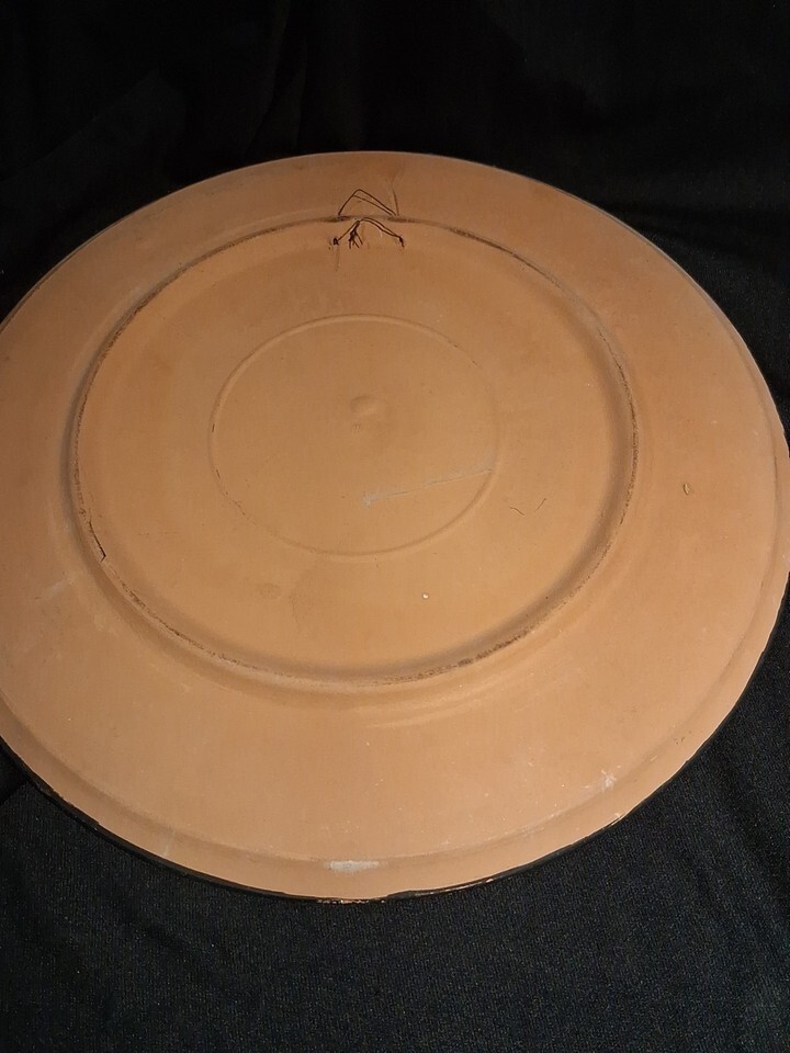 Large Terracotta Clay Plate Vintage  Dionysos  Odessey Item image 7