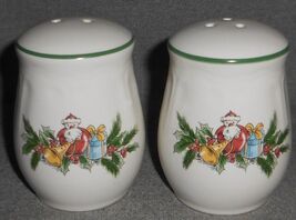 1992 Macys - The Cellar YULETIDE PATTERN Salt and Pepper Set  MADE IN JAPAN - $15.83