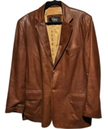 Remy Brown Soft Leather men&#39;s 42 Lined 2-button sport coat - made in USA - $73.57