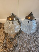 Vintage Kichler MCM Double Glass Globe Light Hollywood Regency Daisy Flower - £98.04 GBP