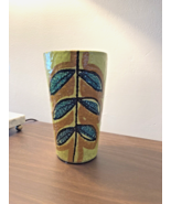 Vtg Mid Century Aldo Londi Bitossi Style Italian Ceramic Glazed Vase Lea... - $658.58 MXN
