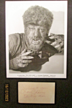 LON CHANEY JR. (THE WOLF MAN) ORIG,VINTAGE AUTOGRAPH CARD &amp; PHOTO (WOW) - $1,287.00
