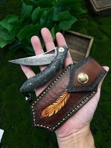 Vg10 Damascus Hunting Knife Folding Pocket Knife Survival Ball Bearing O... - $91.08