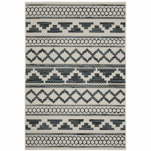 2&#39; X 4&#39; Blue and Beige Geometric Stain Resistant Indoor Outdoor Area Rug - $1,096.51 MXN