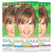 Pack of (3) New Clairol Balsam Permanent Hair Color, 608 Light Brown - £20.00 GBP