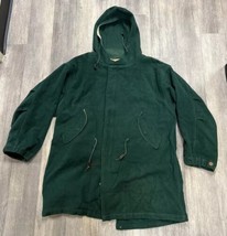 Vtg Tommy Hilfiger Coat Mens XL Tartan Wool Long Duffle Green - £47.46 GBP