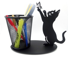 Cat makeup brush holder,  Pen pencil , art brush holder / office desk gift - £20.79 GBP