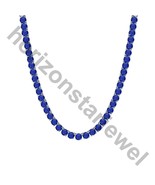 22&quot; Tennis 5 MM Necklace 55 Ct Round Cut Blue Sapphire 14K White Gold Over - £201.31 GBP