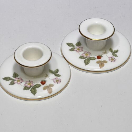 Primary image for Pair Wedgwood Wild Strawberry Candle Stick Holders
