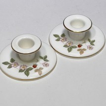Pair Wedgwood Wild Strawberry Candle Stick Holders - £26.47 GBP