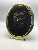 Picture Frame Oval Brass Eastern 8 x 10 Gold Tone Easel Back New Vintage... - $29.39