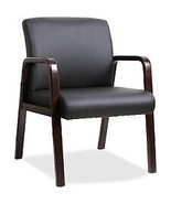 Lorell Black Leather Wood Frame Guest Chair - $213.91