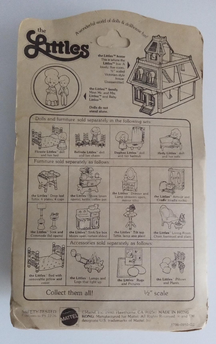 Image 2 of The Littles Pretend Play Doll House Furniture Amoir Baby Cradle Die Cast Metal