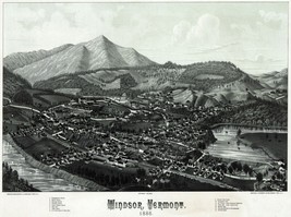 6163.Windsor,Vermont 1886 eyes birds view map Poster.Wall Art Decorative. - £12.51 GBP+