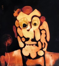 Jose Tonito Original Painting.PHOTO.It&#39;s not.Mysterious Face.Amusing witty art - £74.45 GBP