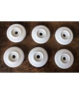 6 Vtg Japan Porcelain Ceramic Drawer Pull Cabinet Knob Backs Accents Rar... - £14.11 GBP