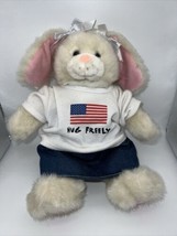 97 Build a Bear Talking I Love You Bunny Floppy Ears Hug Free Top Skirt Bows 14” - £35.55 GBP