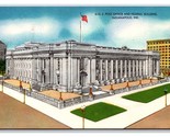 US Post Office and Federal Building Indianapolis Indiana IN Linen Postca... - $2.63