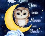24" X 44" Panel Owls Quotes Owl Always Love You Navy Cotton Fabric Panel... - $10.63