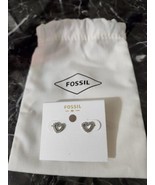 Fossil Heart Post Fitting Earrings  - $658.58 MXN