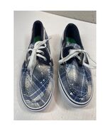 Sperry Top Sider Womens Navy White Sequin Lace Up Flat Loafer Boat Shoe ... - $34.95
