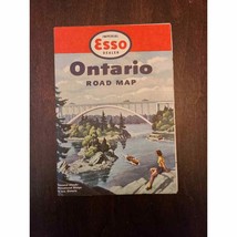 Ontario Canada Road Map Courtesy of Esso 1952 Edition - £11.48 GBP