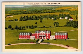 Baptist Home For Aged Building Culpeper Virginia Postcard Linen VA Unposted - $9.00