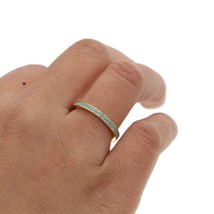 2021 Shiny gold color delicate ring 925 Sterling Silver Turquoises Ring Female C - £11.98 GBP