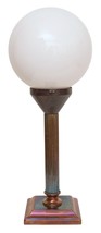 Art Déco Lampe de Bureau Table Laiton &quot; Bleu &amp; Blanc &quot; Lampe - $5,737.17 MXN