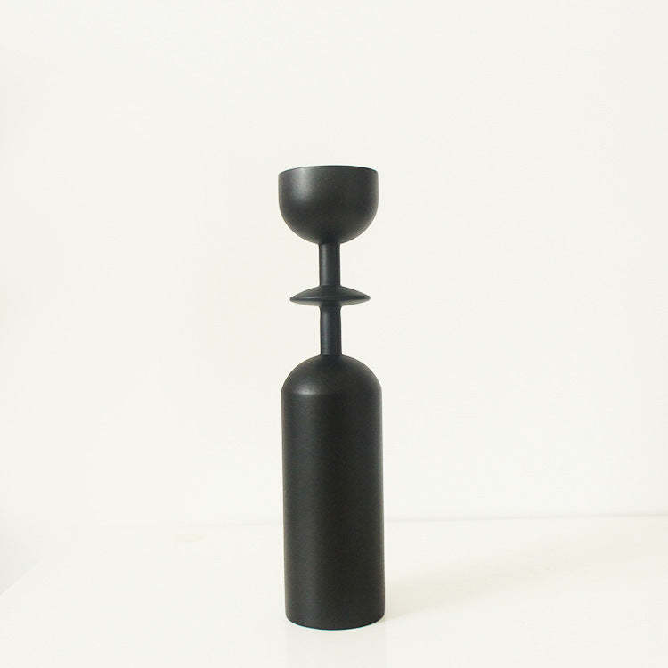 Modern simple black wooden candle holder Item image 7