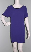 NWT Women&#39;s MADE for Impulse Blue/Black Short Sleeve Shift Dress Sz L Large - $23.90