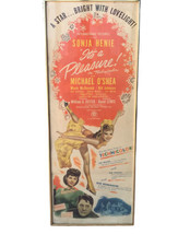 Vintage 1945 Sonja Henie It&#39;s A Pleasure Movie Poster Ice Skate Skating ... - £55.14 GBP