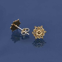 Bronze Mandala Stud Earrings 10x10mm - $620.90 MXN