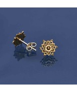 Bronze Mandala Stud Earrings 10x10mm - $44.83 CAD