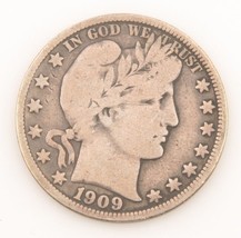1909 US Barber Demi Dollar Pièce Argent (Fin) Philadelphia 50c 1/2$ KM-116 - $1,148.64 MXN