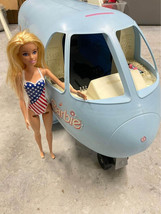Vintage 1999 Barbie Blue Jumbo Jet Plane w/ 2019 USA Swim Team Doll - £23.59 GBP