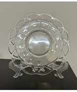 Crotcheted Crystal Salad Plate Imperial Glass Ohio Vtg 8 3/8” - $14.92 CAD