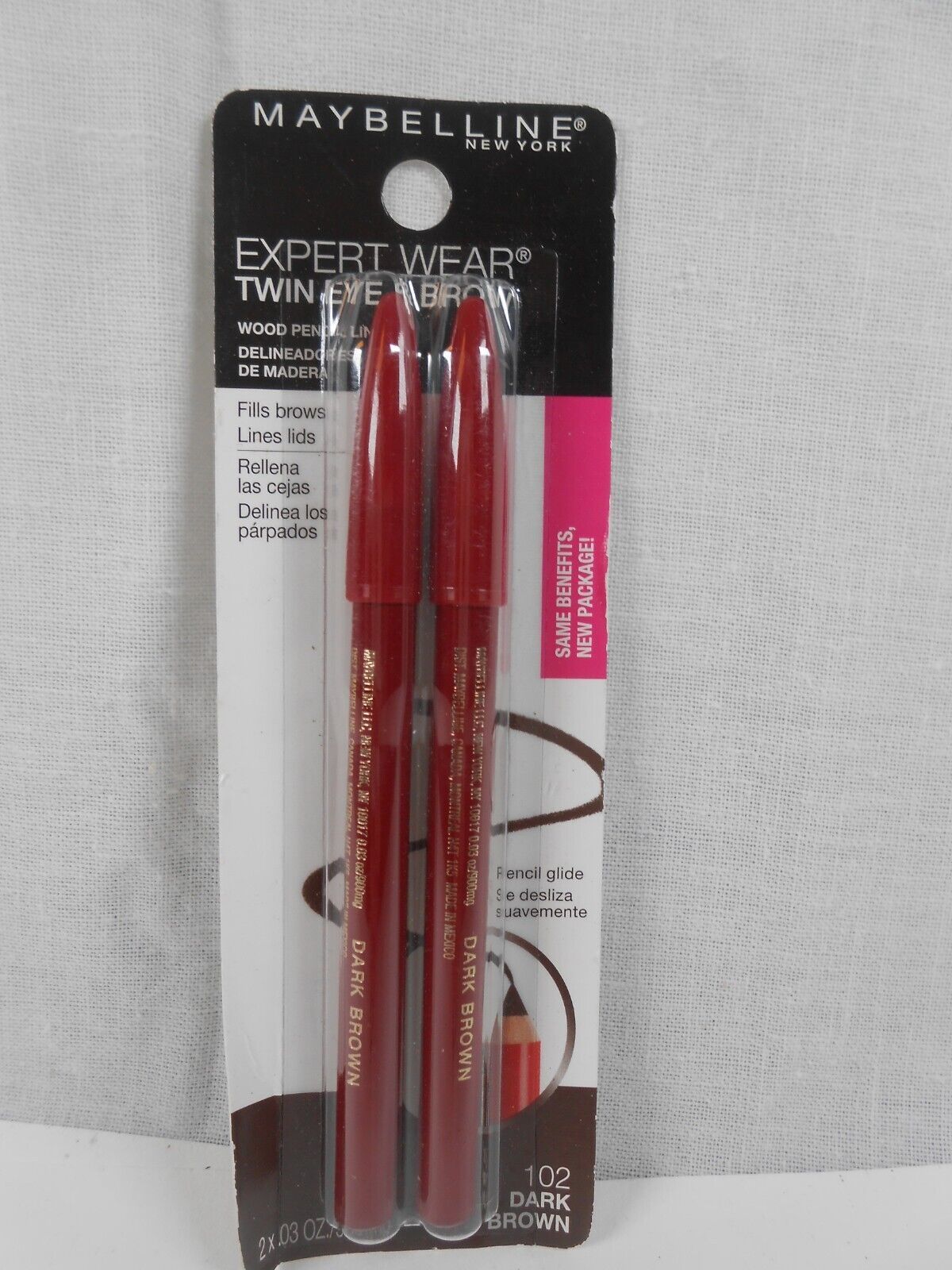 Primary image for Maybelline Expert Wear Twin Waterproof Brow & Eye Wood Pencil 102 Dark Brown