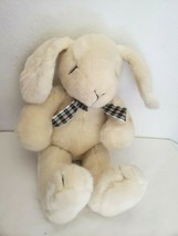 Manhattan Toy Bunny Rabbit Plush Stuffed Animal Ivory Cream Closed eyes - $39.58