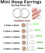 Sterling Silver Hoop Earrings 8mm 10mm 12mm 14mm 16mm 925 Nose Lip Ear Piercing - £3.87 GBP+