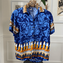 Corona Extra Short Sleeve Button Up Hawaiian Tropical Shirt L - $335.42 MXN